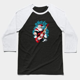 Santas Claus Guitar Baseball T-Shirt